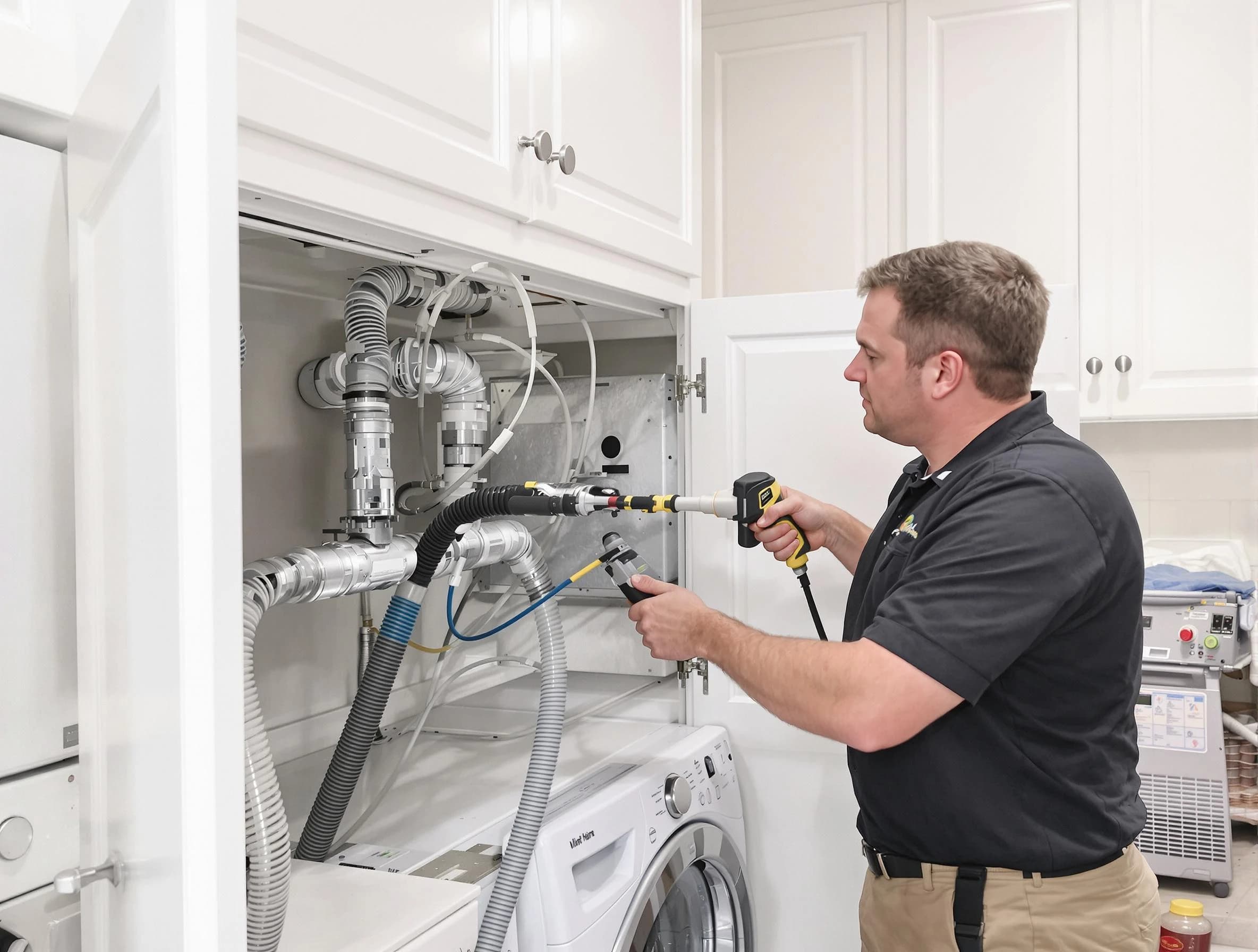 Sherrelwood Dryer Vent Cleaning professional removing severe blockage from a clogged dryer vent in Sherrelwood