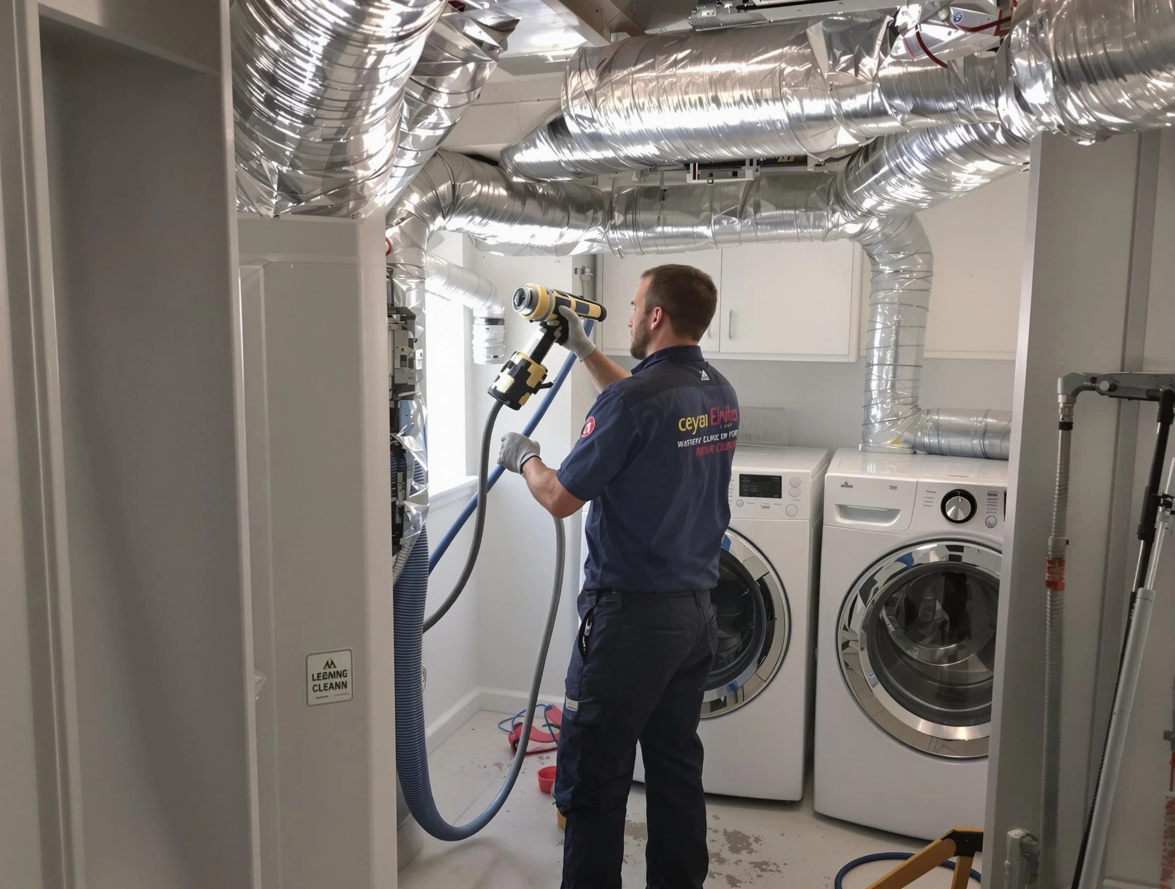 Sherrelwood Dryer Vent Cleaning specialist using advanced equipment for thorough duct cleaning in Sherrelwood