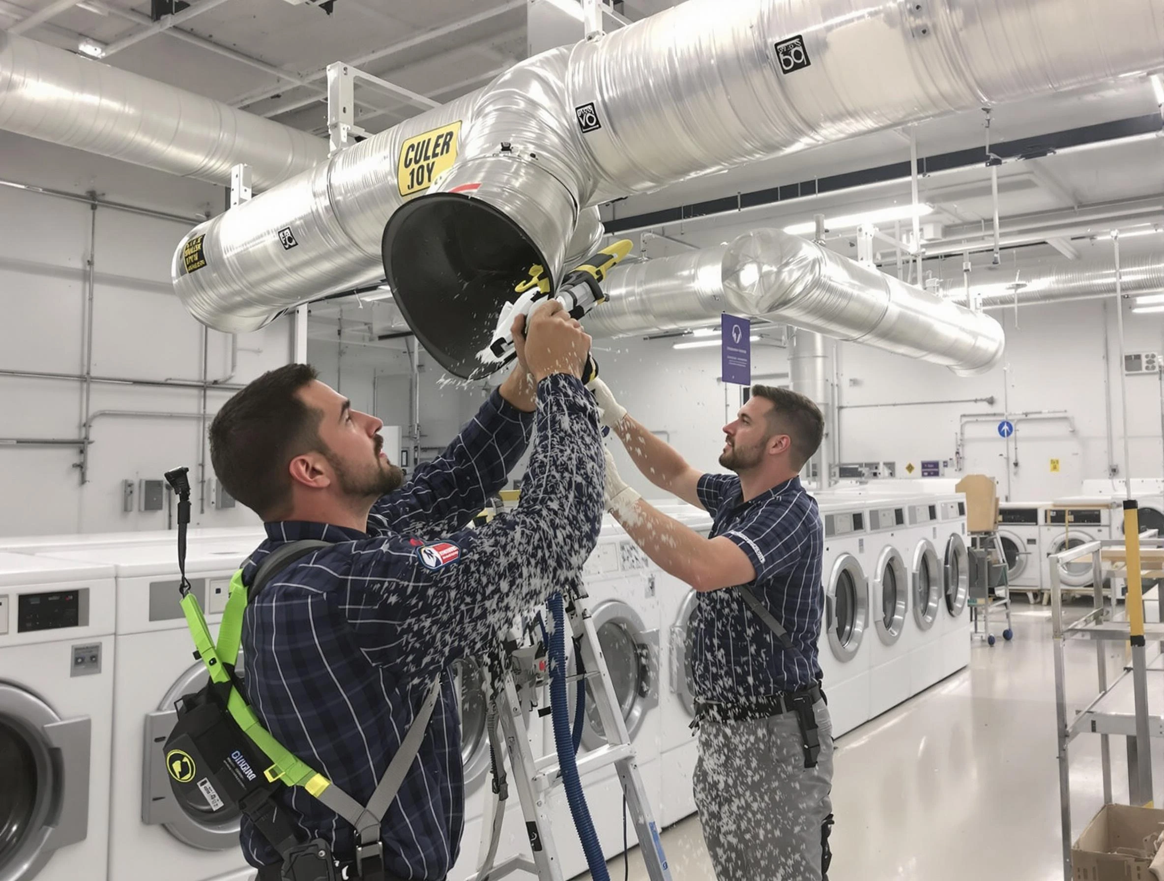 Sherrelwood Dryer Vent Cleaning team performing large-scale commercial dryer vent cleaning in Sherrelwood